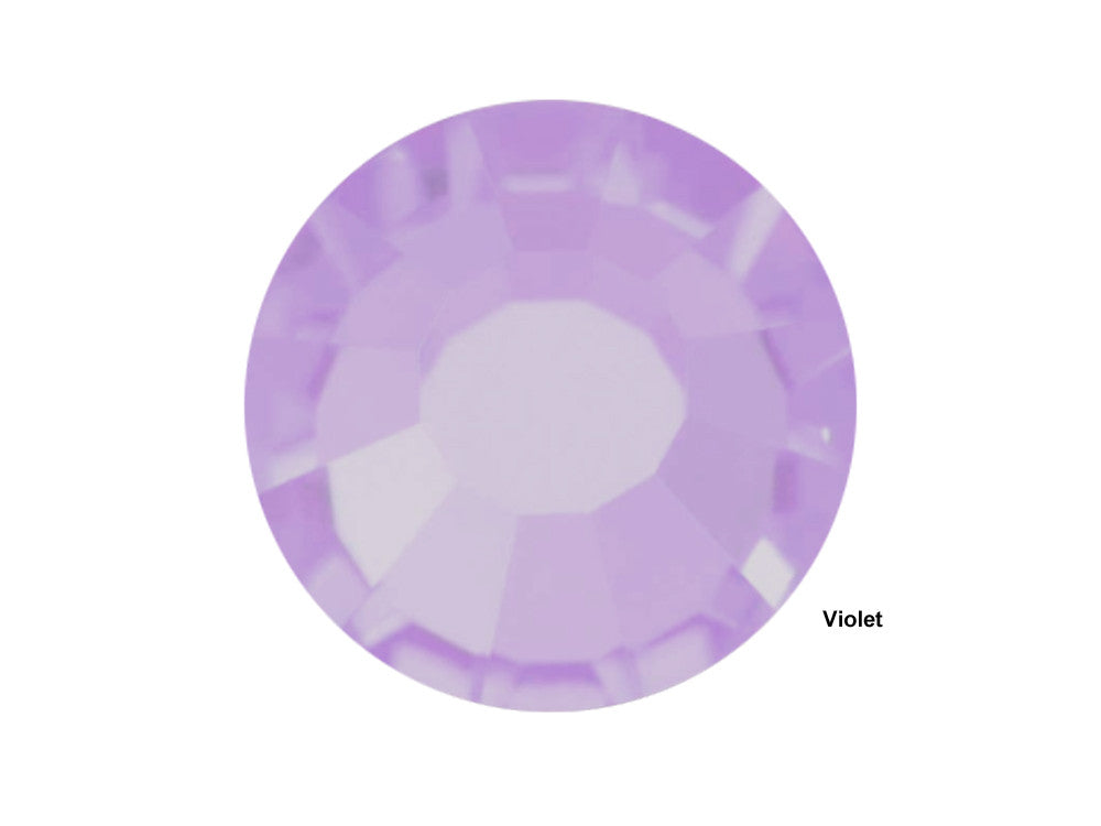Violet, Preciosa VIVA or MAXIMA Chaton Roses (Rhinestone Flatbacks), Genuine Czech Crystals, light purple