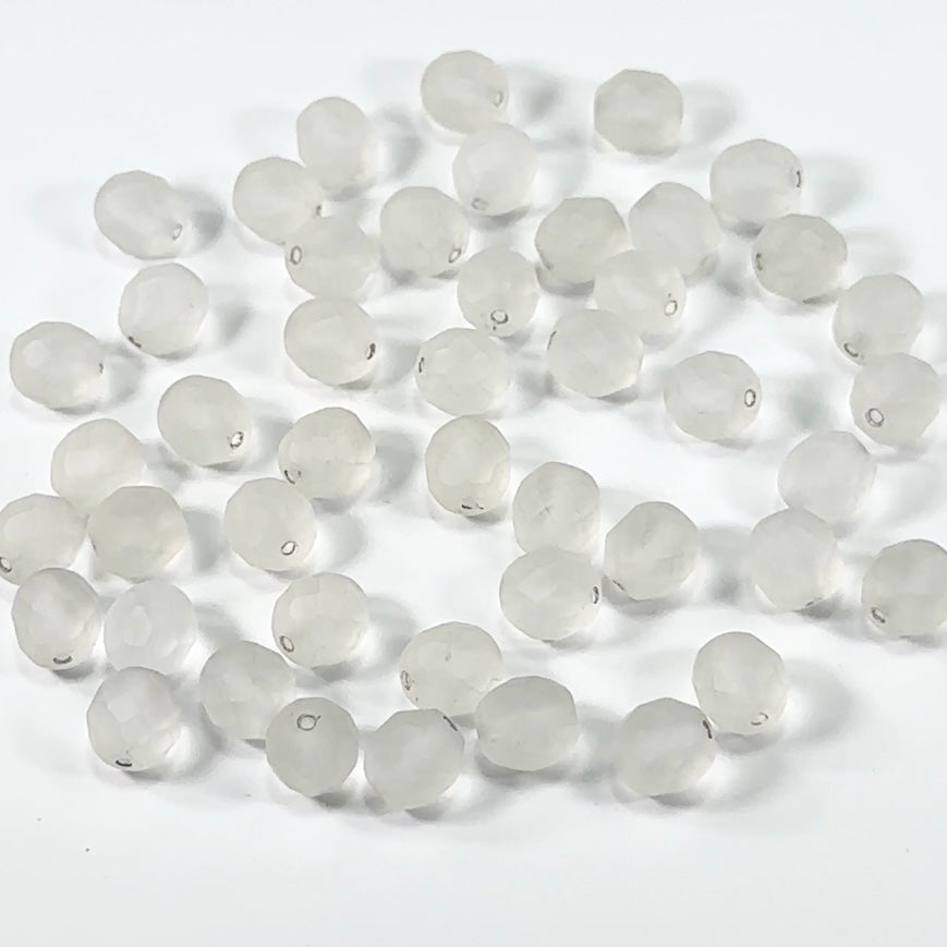 Crystal Matt Finish loose Traditional Czech Fire Polished Round Faceted Glass Beads 8mm 10mm