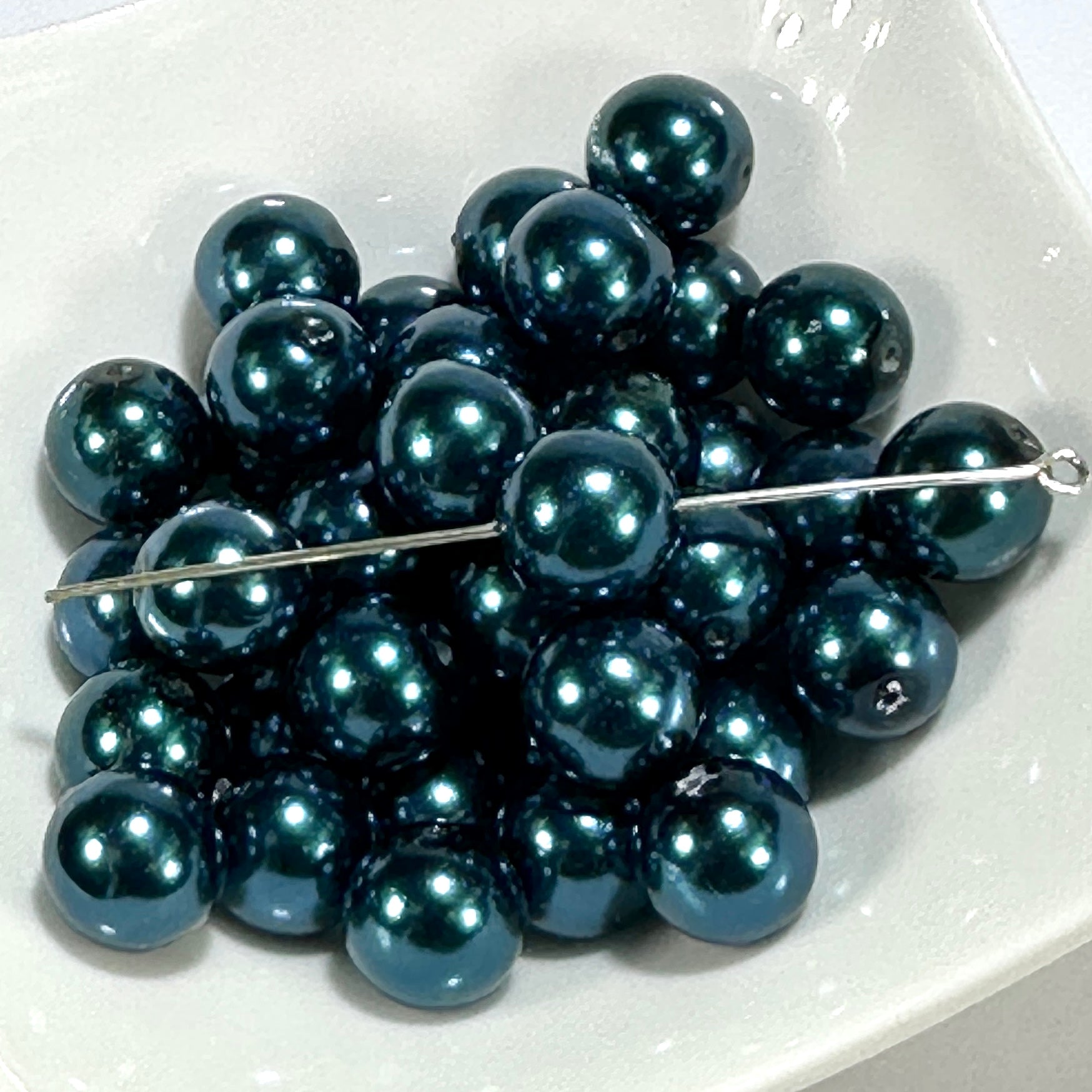 Czech Round Glass Imitation Pearls Cobalt Blue Pearl color 6mm 8mm 10mm