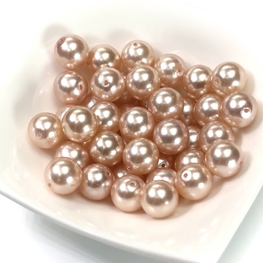 Czech Round Glass Imitation Pearls Pink Cream Pearl color 8mm 10mm 14mm