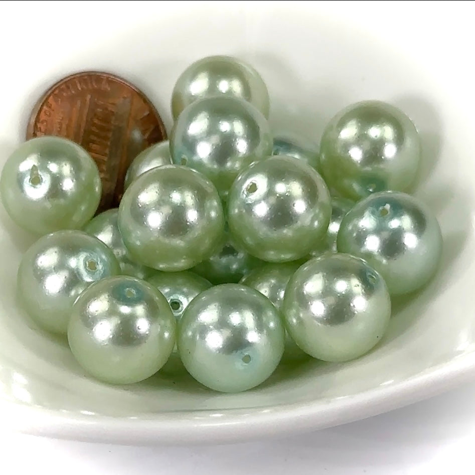 Czech Round Glass Imitation Pearls Light Chrysolite Pearl color 10mm 12mm 14mm