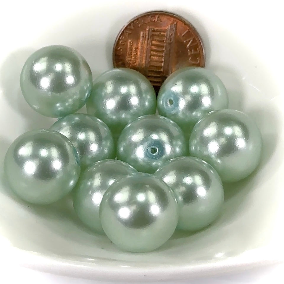 Czech Round Glass Imitation Pearls Light Chrysolite Pearl color 10mm 12mm 14mm