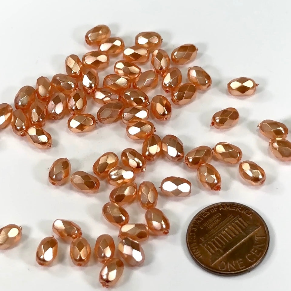 Czech Round Smooth Pressed POPPY Glass Beads in Orange colored, 2x3mm -  Crystals and Beads for Friends