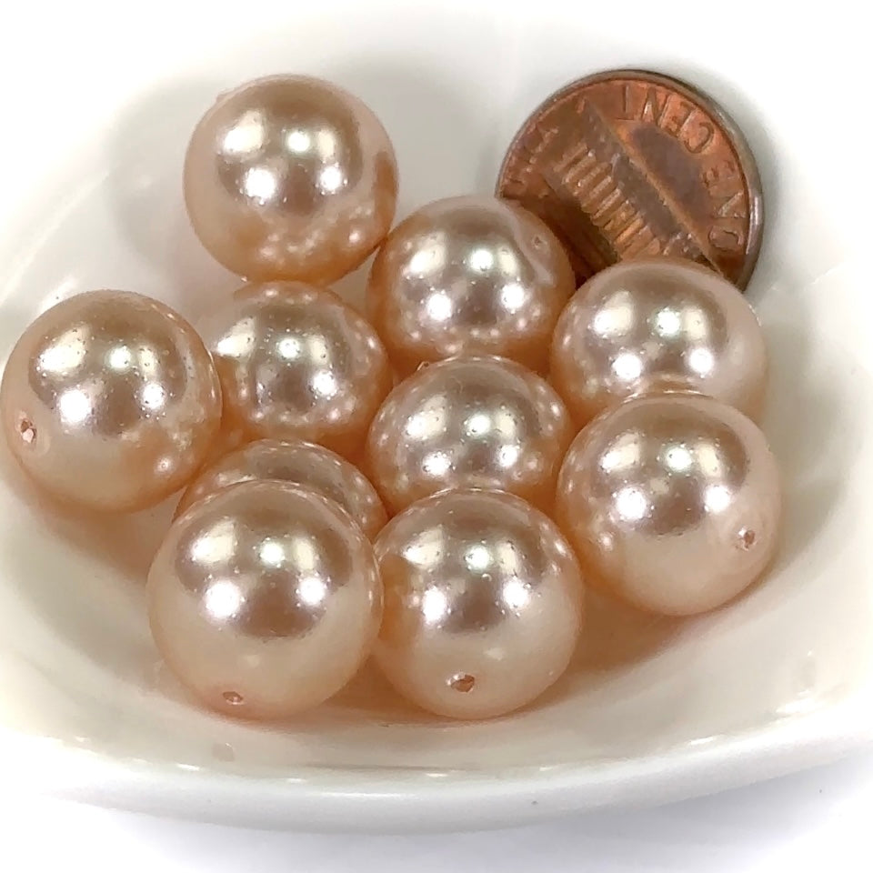 Czech Round Glass Imitation Pearls Pink Cream Pearl color 8mm 10mm 14mm