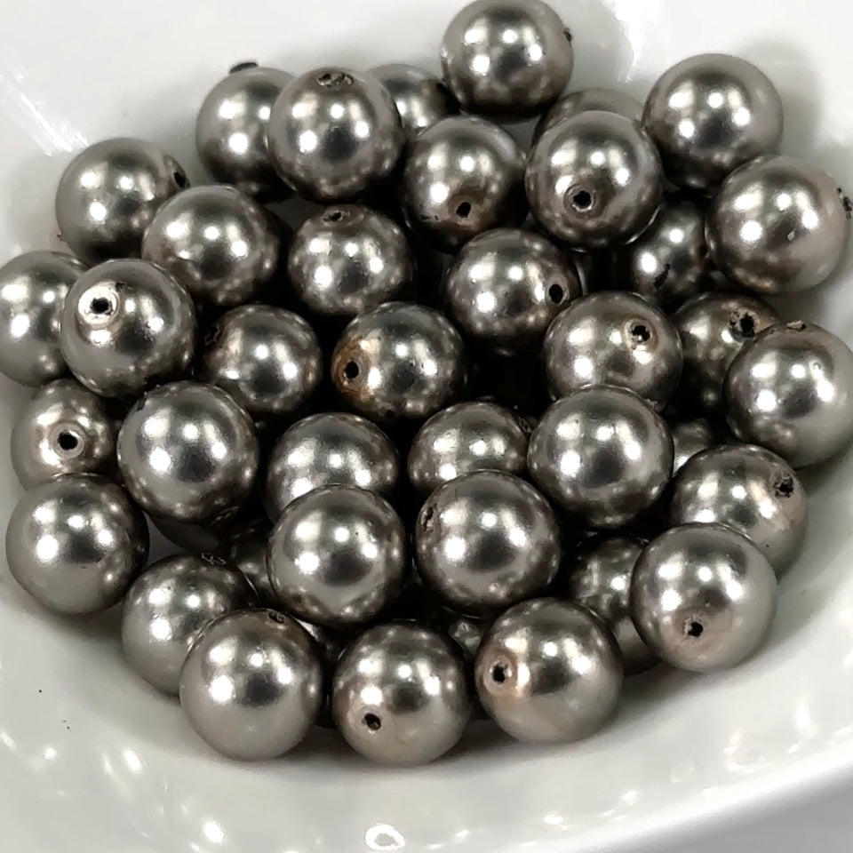 Czech Round Glass Imitation Pearls Grey Pearl color 8mm 50pcs CL579