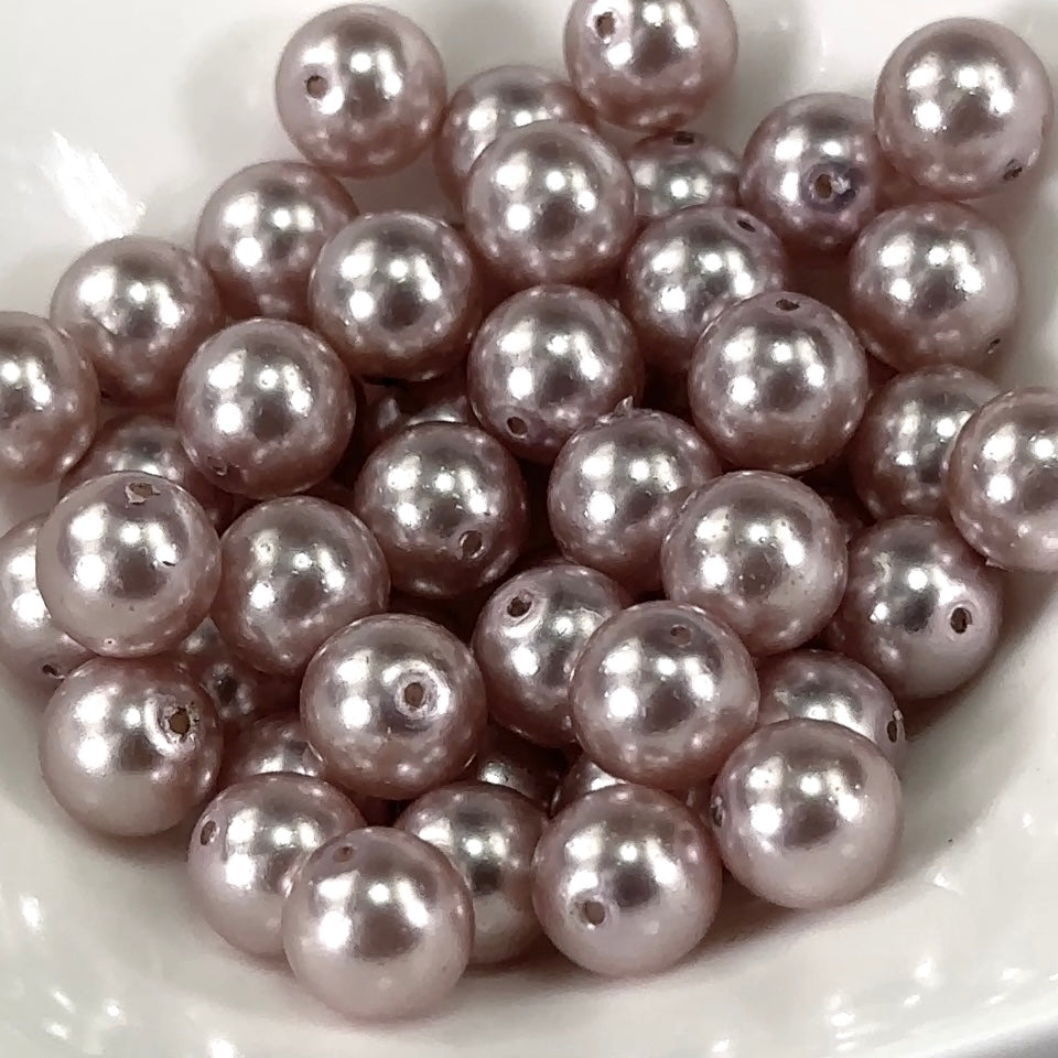 Czech Round Glass Imitation Pearls Light Dusty Rose Pearl color 8mm 50pcs CL583
