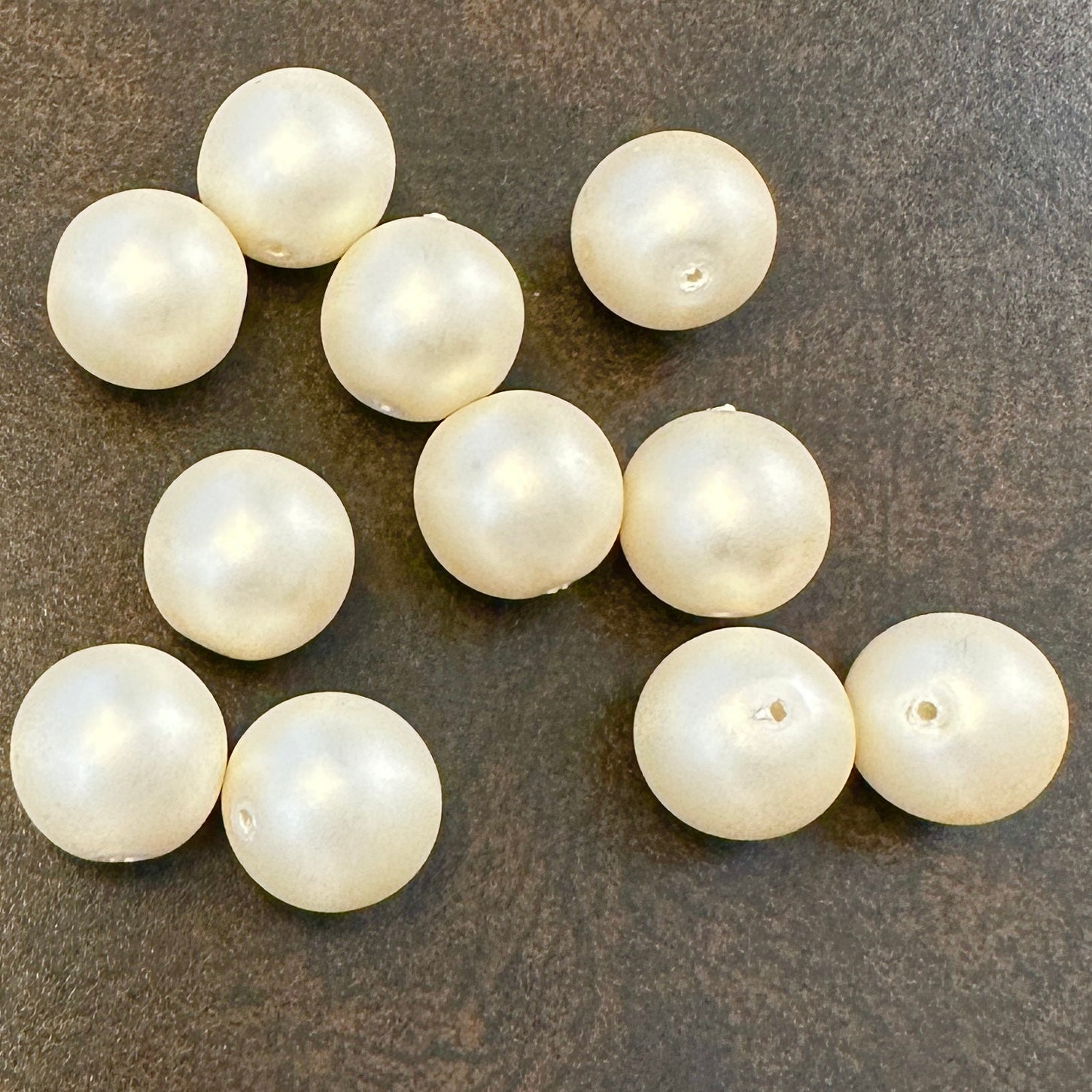 Czech Round Glass Imitation Pearls Off White Matted color 8mm 10mm 14mm 16mm
