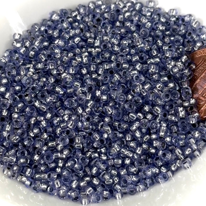 Rocailles size 10/0 2.3mm Lavender Dyed Silver Lined Preciosa Ornela Traditional Czech Glass Seed Beads 30grams 1 oz CS003