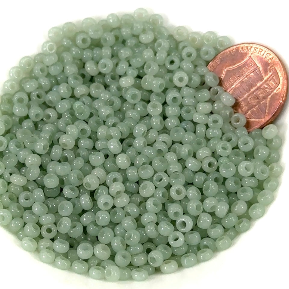 Rocailles size 8/0 3mm Light Green Opal Preciosa Ornela Traditional Czech Glass Seed Beads 30grams 1 oz CS008