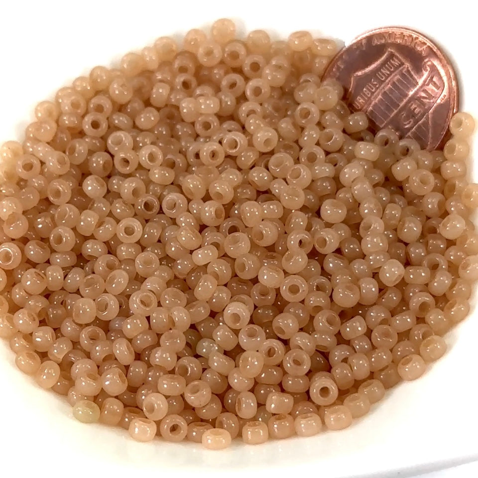 Rocailles size 8/0 3mm Beige Opal Preciosa Ornela Traditional Czech Glass Seed Beads 30grams 1 oz CS012