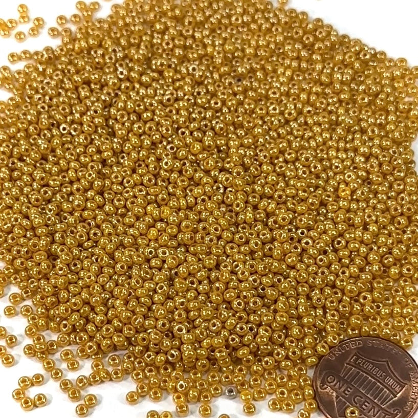 Rocailles size 10/0 2.3mm Yellow Mustard Preciosa Ornela Traditional Czech Glass Seed Beads 30grams 1 oz CS020