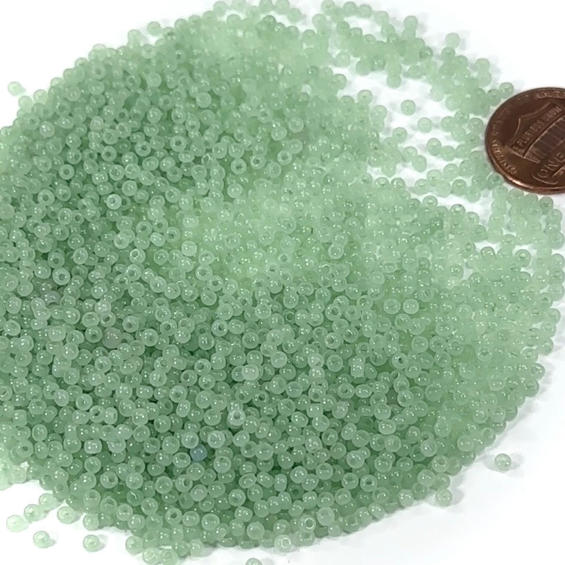 Rocailles size 10/0 2.3mm Green Opal Preciosa Ornela Traditional Czech Glass Seed Beads 30grams 1 oz CS021