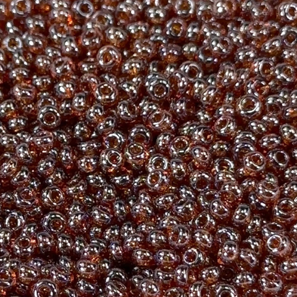 Rocailles size 8/0 3mm Smoked Topaz Transparent Luster Preciosa Ornela Traditional Czech Glass Seed Beads 30grams 1 oz CS033