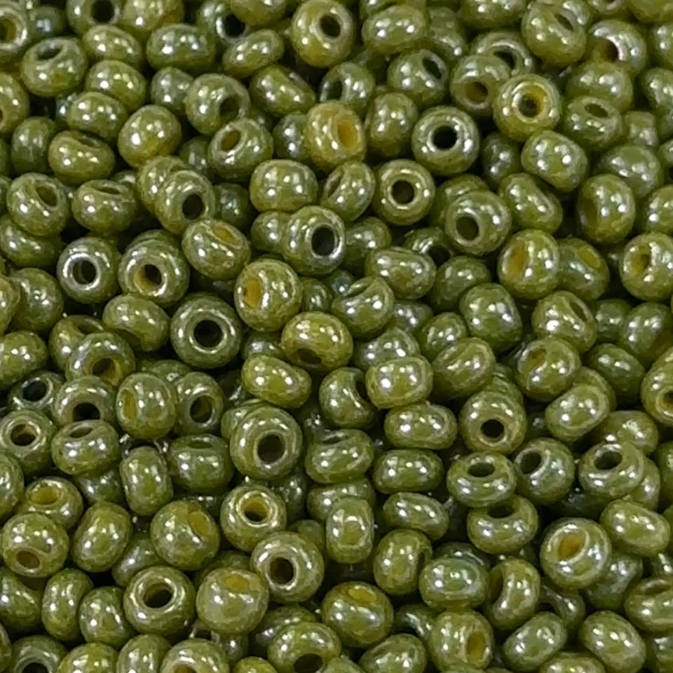 Rocailles size 8/0 3mm Olivine Green Preciosa Ornela Traditional Czech Glass Seed Beads 30grams 1 oz CS034