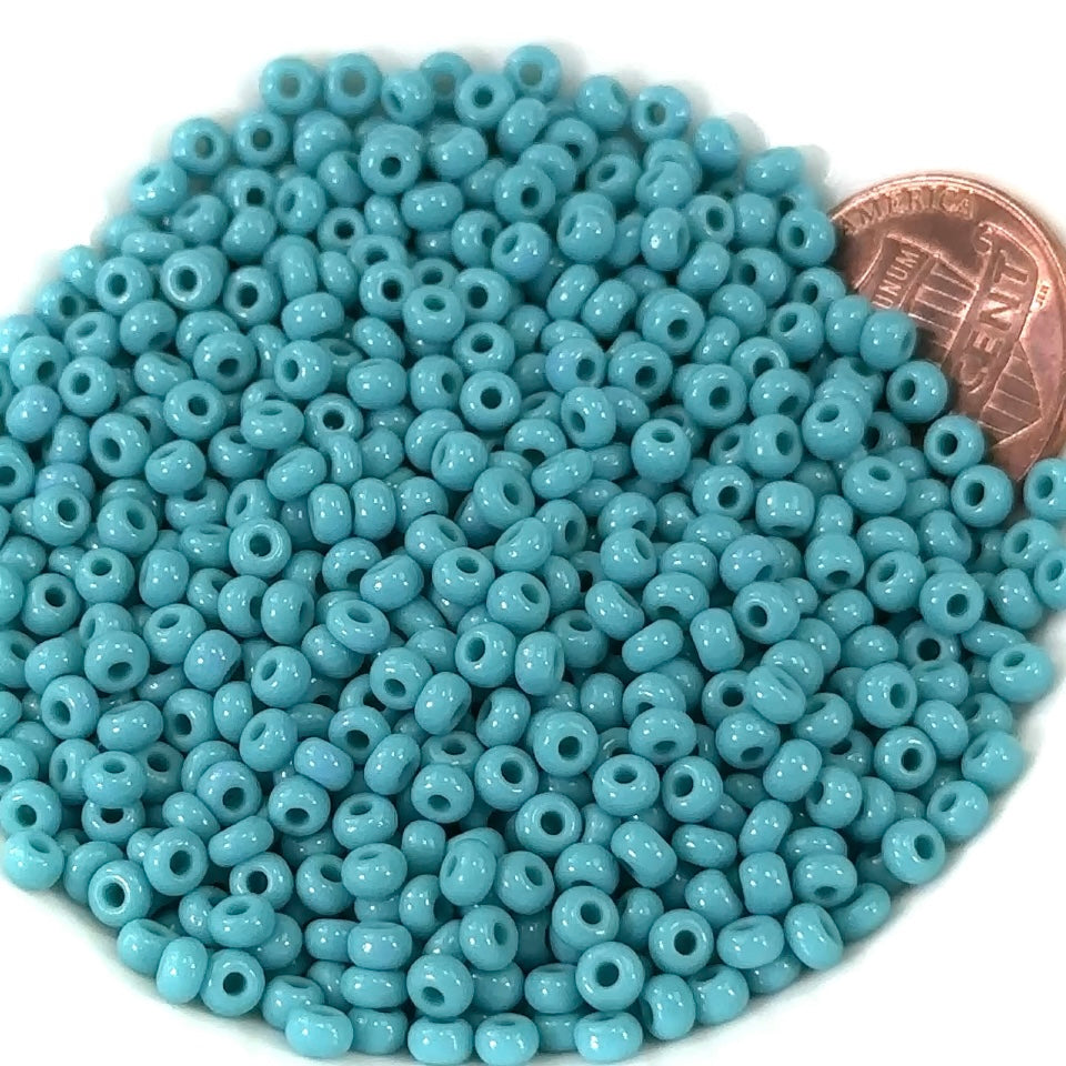 Rocailles size 8/0 3mm Dark Blue Turquoise Preciosa Ornela Traditional Czech Glass Seed Beads 30grams 1 oz CS035