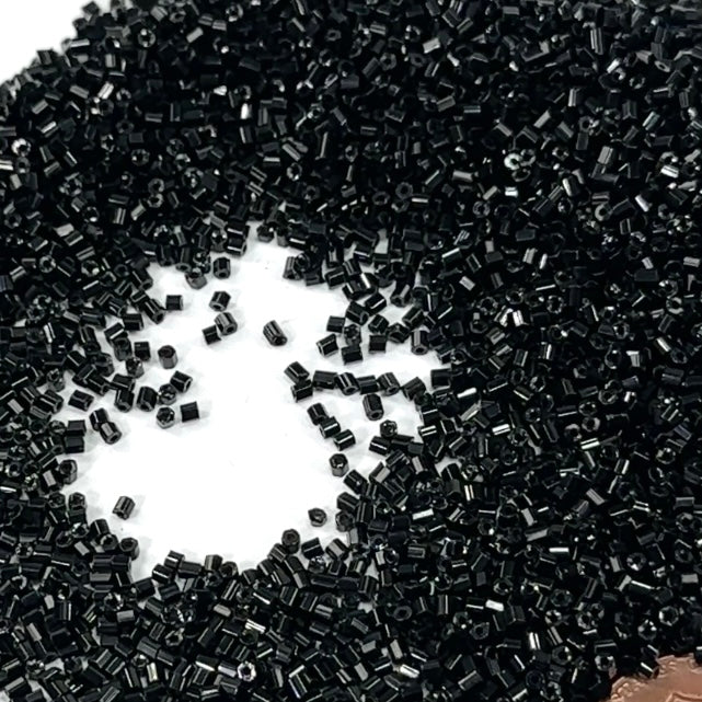 2 Cut Beads size 12/0 Black Preciosa Ornela Traditional Czech Glass Beads 30grams CS048