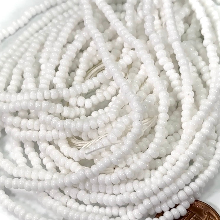 Rocailles size 8/0 (3mm) Chalk White Opaque Preciosa Ornela Traditional Czech Glass Seed Beads 8 strands 50grams CS054