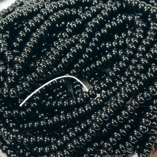 Rocailles size 8/0 (3mm) Jet black Preciosa Ornela Traditional Czech Glass Seed Beads 8 strands 50grams CS055