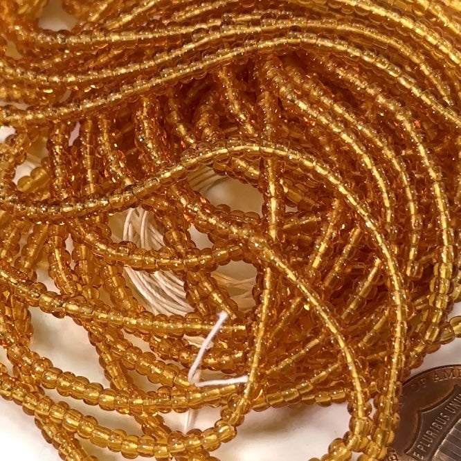 Rocailles size 8/0 (3mm) Topaz Transparent light brown Preciosa Ornela Traditional Czech Glass Seed Beads 8 strands 40grams CS059