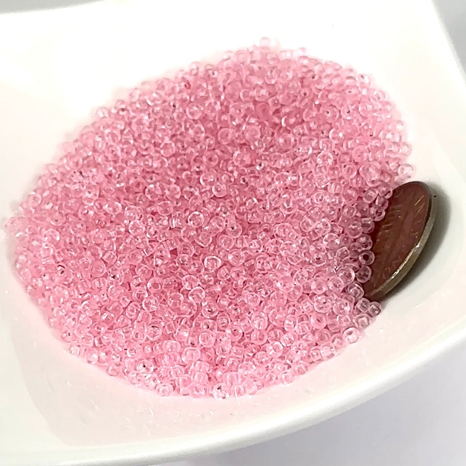 Rocailles size 10/0 2.3mm Crystal Pink Dyed Preciosa Ornela Traditional Czech Glass Seed Beads 30grams 1 oz CS075