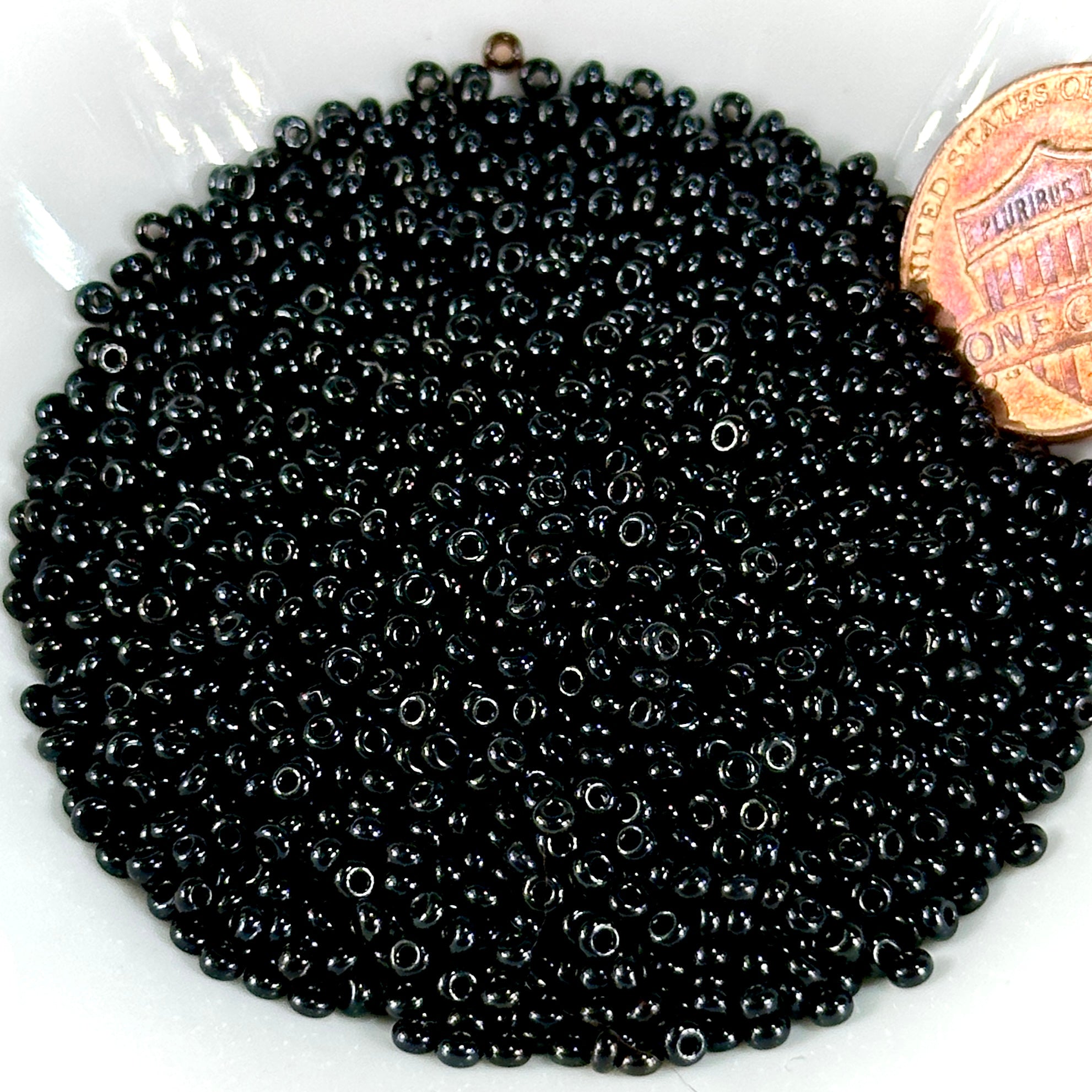 Rocailles size 10/0 2.3mm Black Preciosa Ornela Traditional Czech Glass Seed Beads 30grams 1 oz CS183