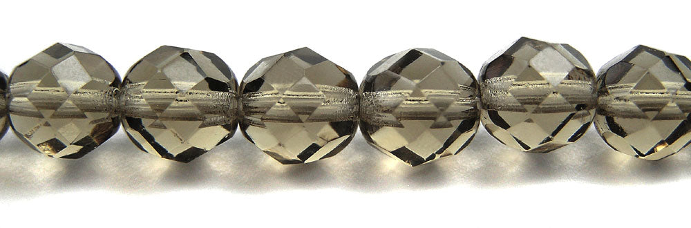 Black Diamond, loose Czech Fire Polished Round Faceted Glass Beads, light grey 3mm, 4mm, 6mm, 8mm