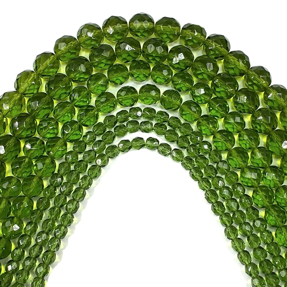 Green Olivine Czech Fire Polished Round Faceted Glass Beads olive green 6mm 10mm 12mm 14mm