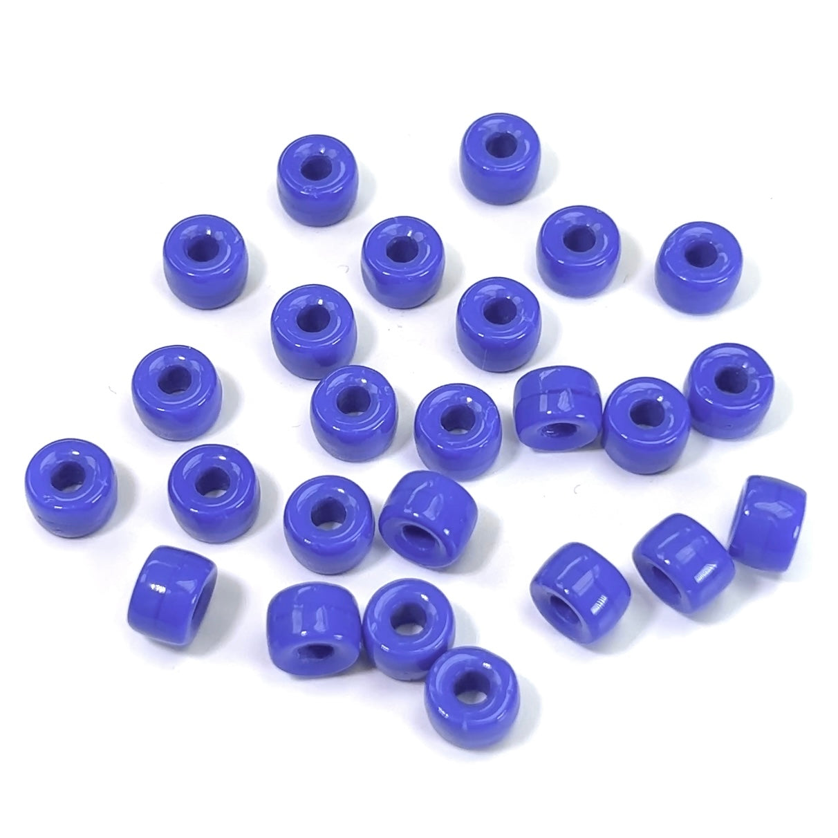 Czech Glass Druk Large Hole Beads in size 9mm, Cobalt Blue Opaque, 30pcs, J085