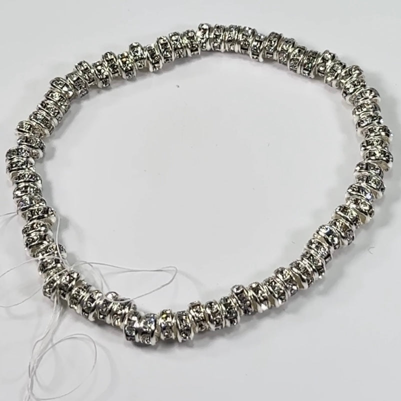 Preciosa Genuine Czech Rhinestone Rondelles 5mm Crystal clear Silver Plated spacers 72pcs J289