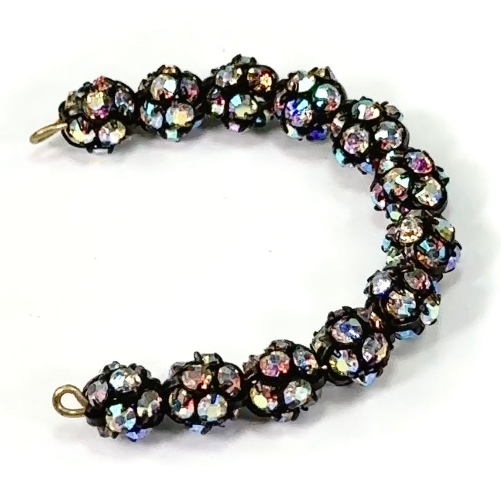 Preciosa Czech Rhinestone Round Bead Balls 6mm Crystal AB Black Plated 12pcs J295