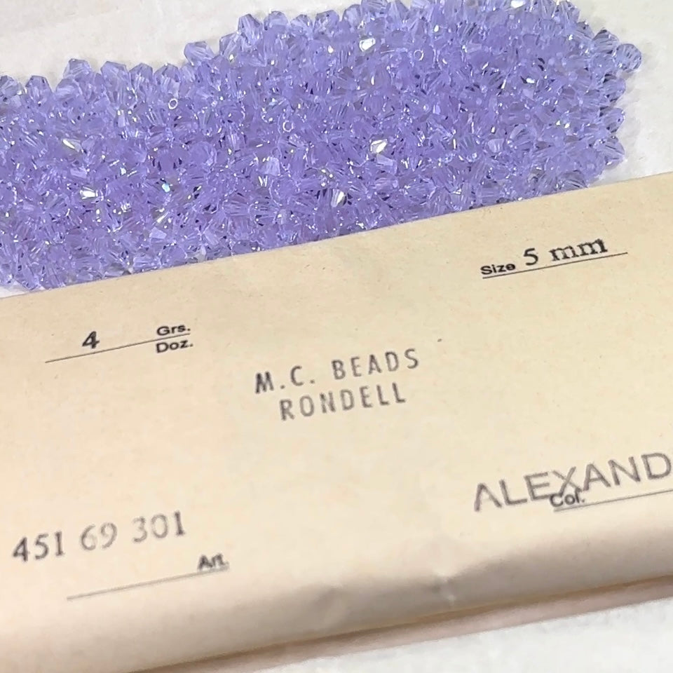 Alexandrite, Czech Glass Beads, Machine Cut Bicones (MC Rondell, Diamond Shape), pale blue to violet changing color