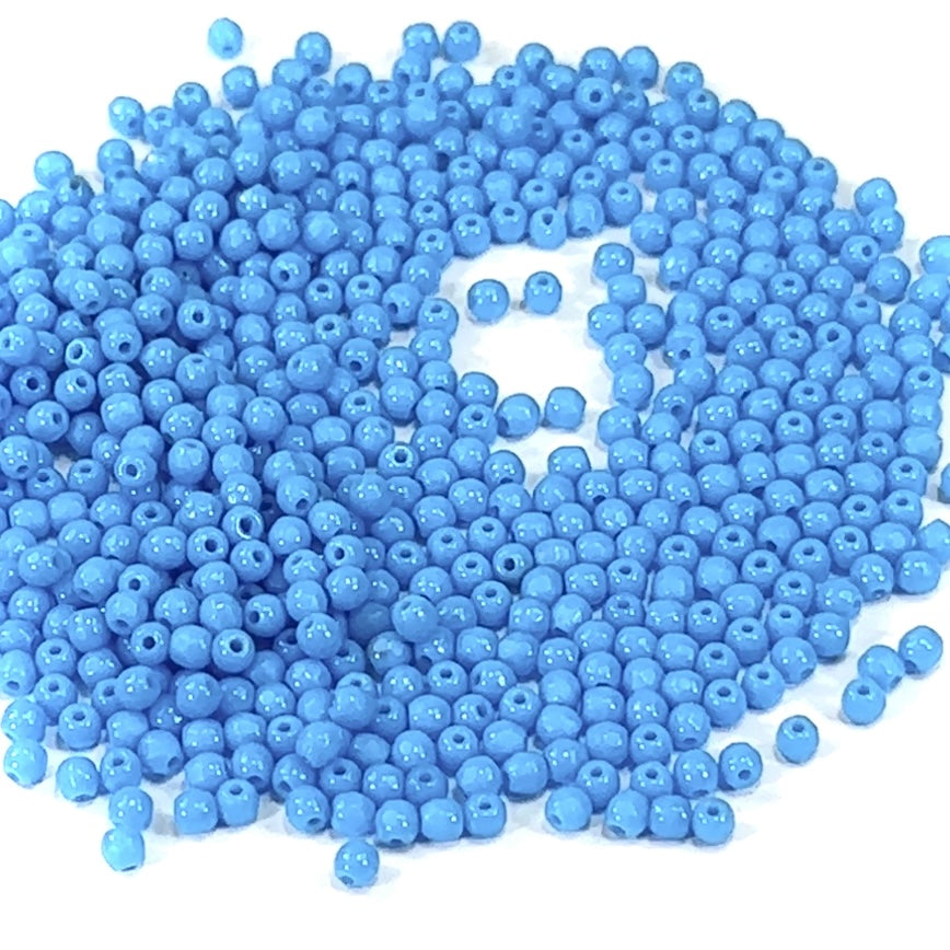Czech Pressed Druk Round Glass Beads 3mm Opaque Blue Turquoise 600 pieces J343