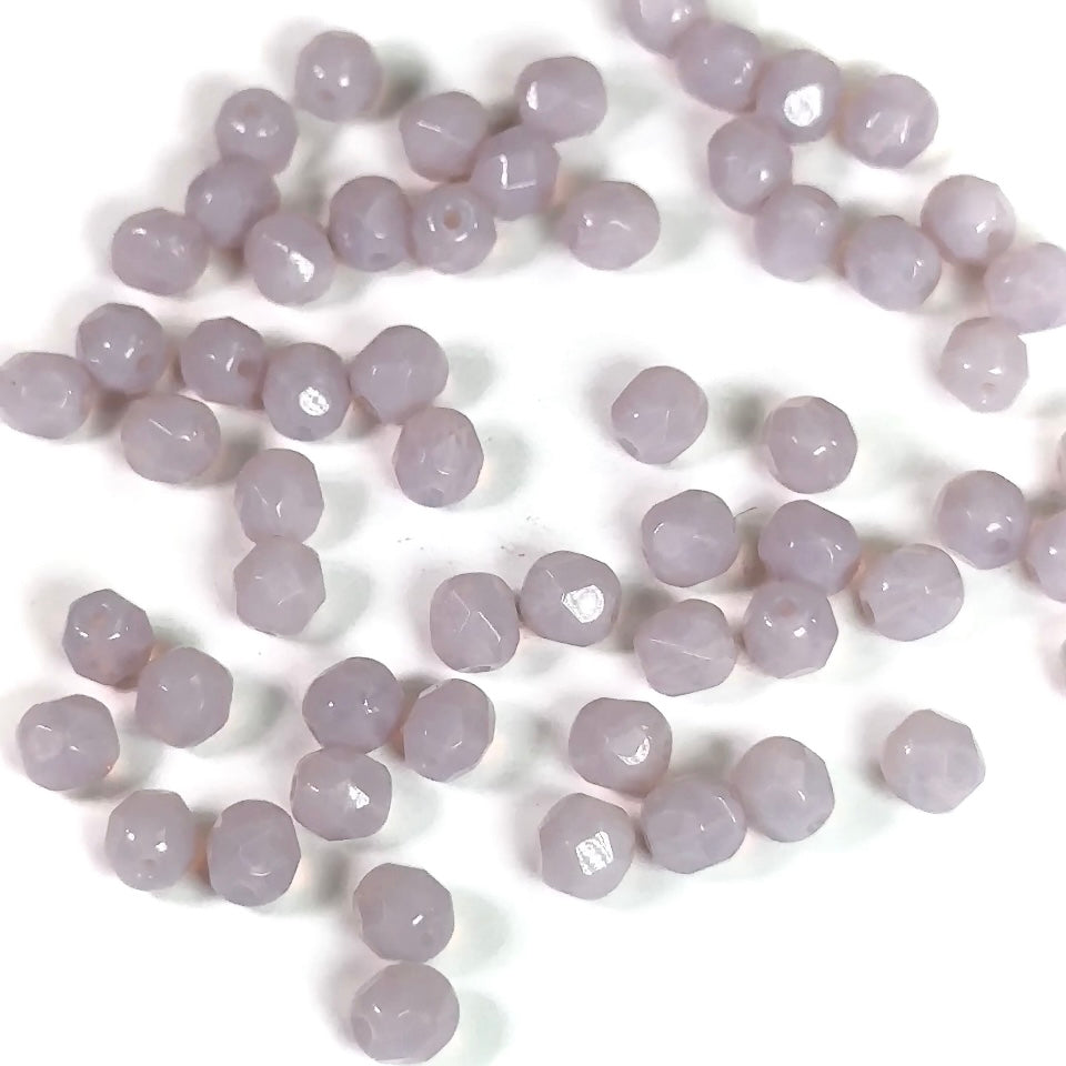 Violet Opal Czech Fire Polished Round Faceted Glass Beads 6mm 60pcs J533