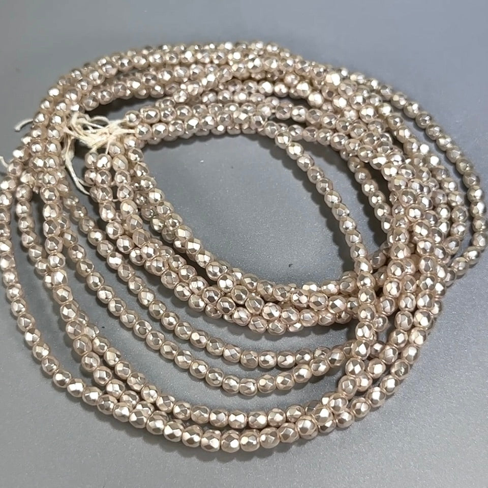 Soft Pink Carmen Pearl Czech Fire Polished Round Faceted Glass Beads 4mm 120pcs J594