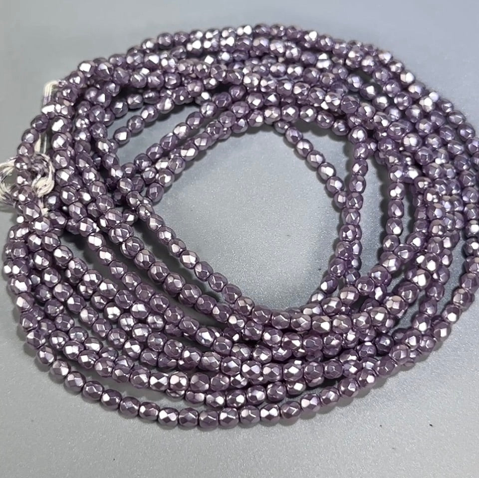 Tanzanite Carmen Pearl Czech Fire Polished Round Faceted Glass Beads 4mm 120pcs J599