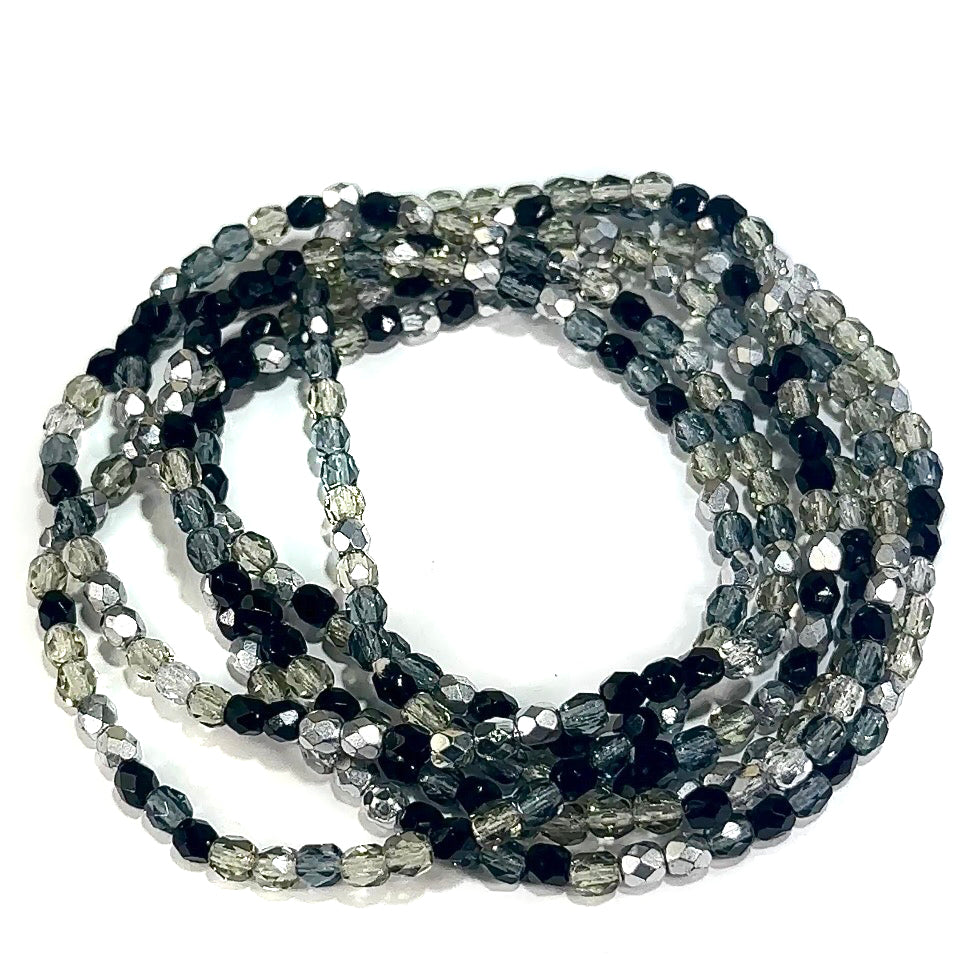 Midnight Mix Czech Fire Polished Round Faceted Glass Beads 4mm 300pcs J642