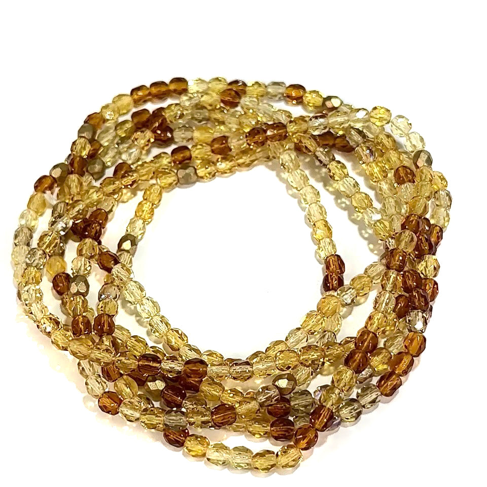 Topaz Mix Czech Fire Polished Round Faceted Glass Beads 4mm 300pcs J649