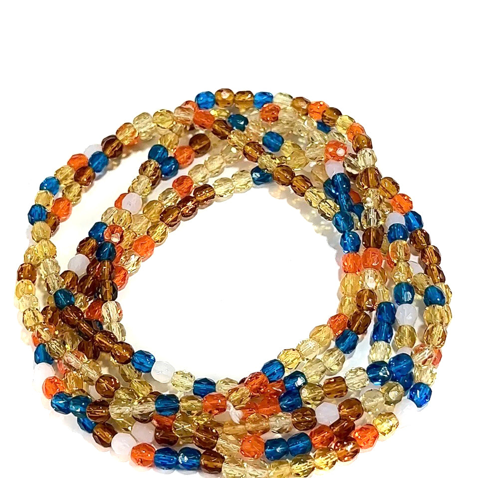 Sunrise Mix Czech Fire Polished Round Faceted Glass Beads 4mm 300pcs J651