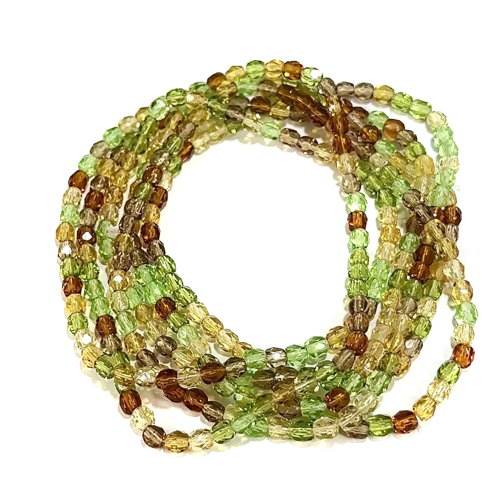 Tropical Topaz Mix Czech Fire Polished Round Faceted Glass Beads 4mm 300pcs J652