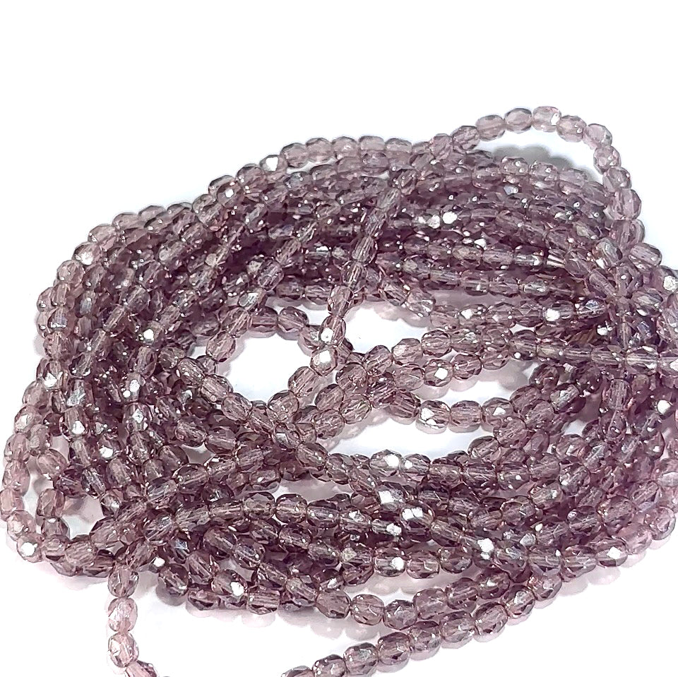Light Amethyst Shimmer Czech Fire Polished Round Faceted Glass Beads 4mm 600pcs J658