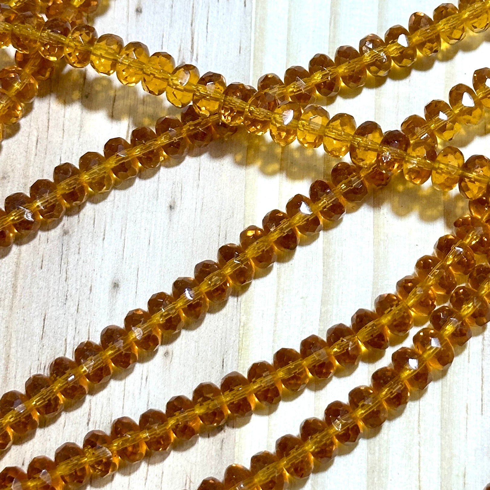 Czech Faceted Glass Doughnut Shaped Fire Polished Rondelle Spacer Beads 4x7mm Topaz tire/donut beads 42pcs J791