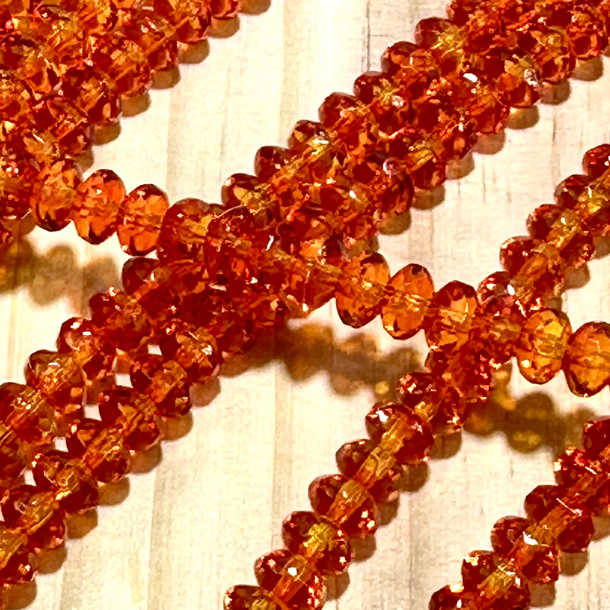 Czech Faceted Glass Doughnut Shaped Fire Polished Rondelle Spacer Beads 4x7mm FireOpal 2-tone tire/donut beads 42pcs J801