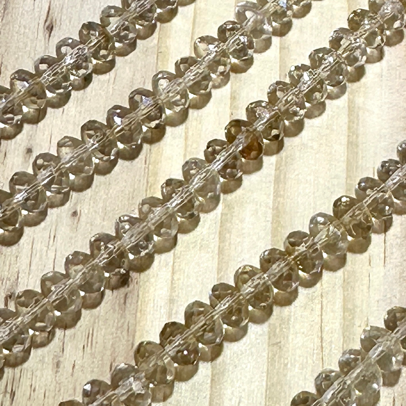 Czech Faceted Glass Doughnut Shaped Fire Polished Rondelle Spacer Beads 4x7mm Crystal Honey tire/donut beads 42pcs J803