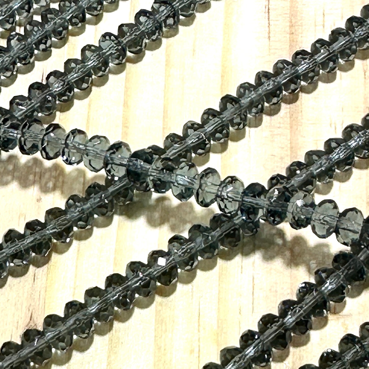 Czech Faceted Glass Doughnut Shaped Fire Polished Rondelle Spacer Beads 4x7mm Montana tire/donut beads 42pcs J805