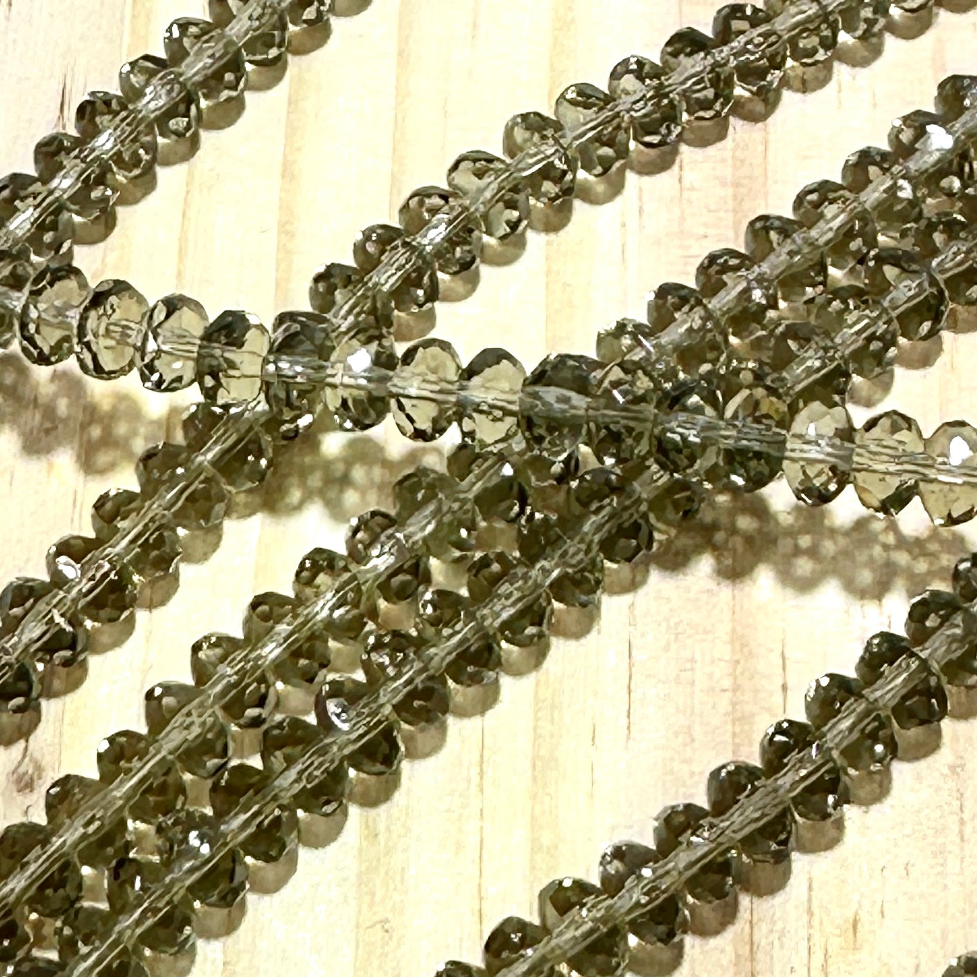 Czech Faceted Glass Doughnut Shaped Fire Polished Rondelle Spacer Beads 4x7mm Black Diamond grey tire/donut beads 42pcs J806