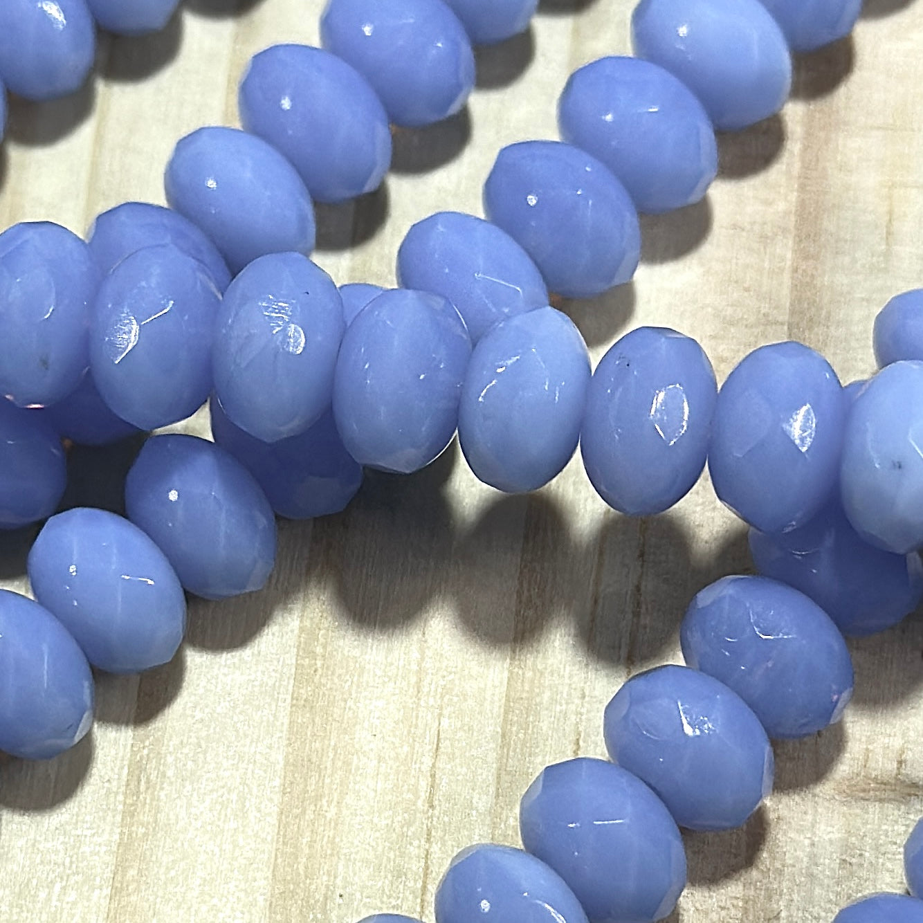 Czech Faceted Glass Doughnut Shaped Fire Polished Rondelle Spacer Beads 6x9mm Sky Blue Opal tire/donut beads 28pcs J822