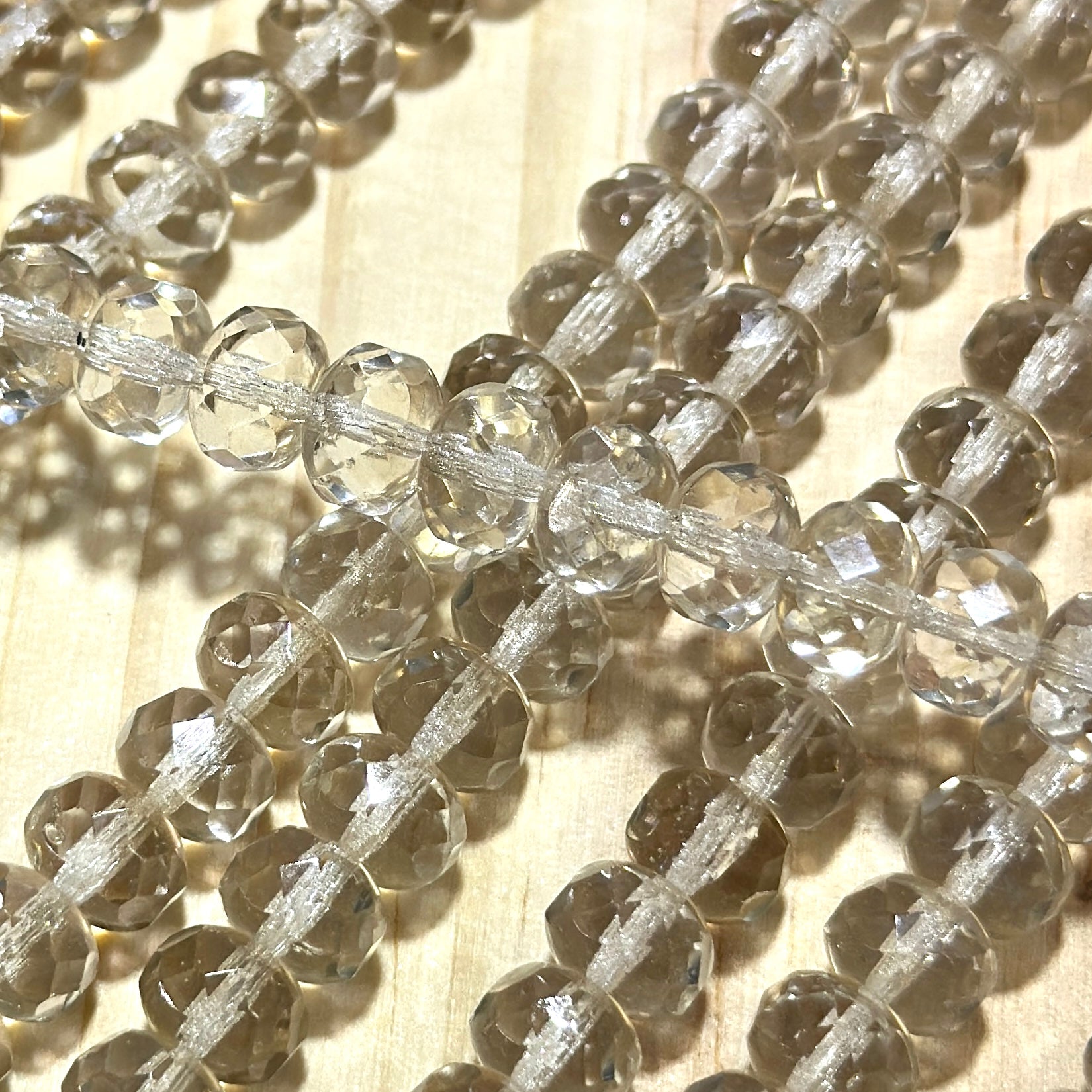 Czech Faceted Glass Doughnut Shaped Fire Polished Rondelle Spacer Beads 6x9mm Crystal Honey tire/donut beads 28pcs J825