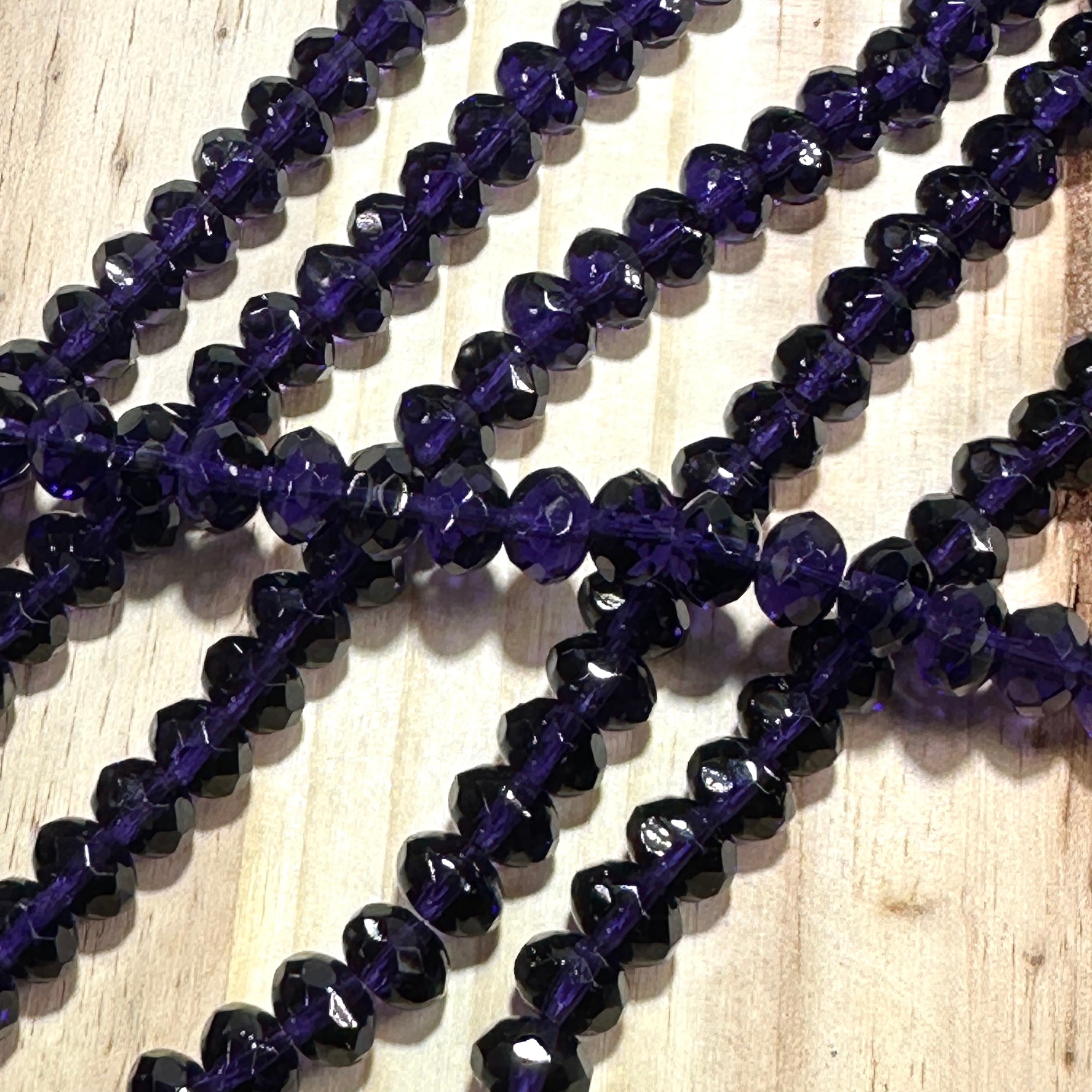 Czech Faceted Glass Doughnut Shaped Fire Polished Rondelle Spacer Beads 6x9mm Tanzanite tire/donut beads 28pcs J834