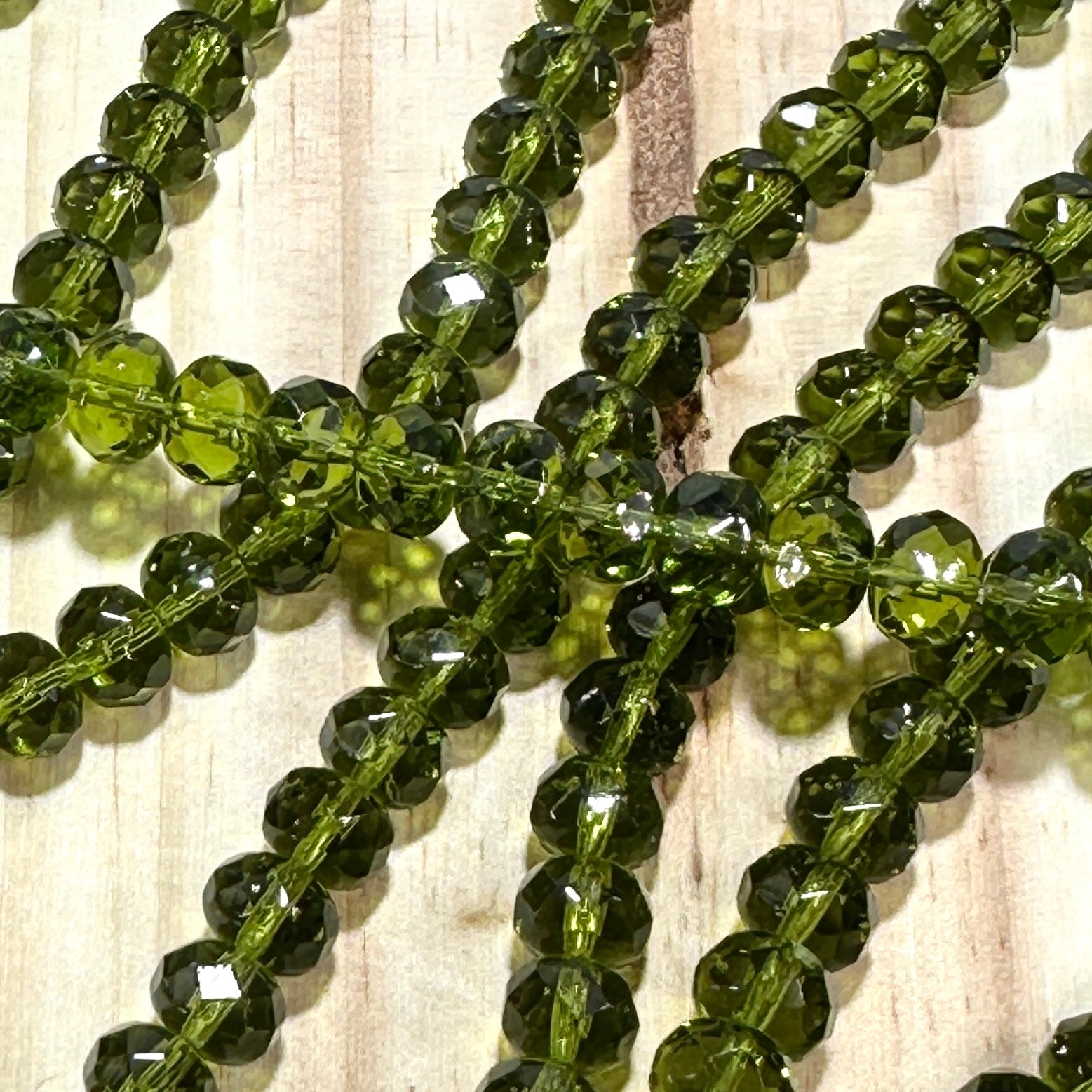 Czech Faceted Glass Doughnut Shaped Fire Polished Rondelle Spacer Beads 6x9mm Olivine tire/donut beads 28pcs J836