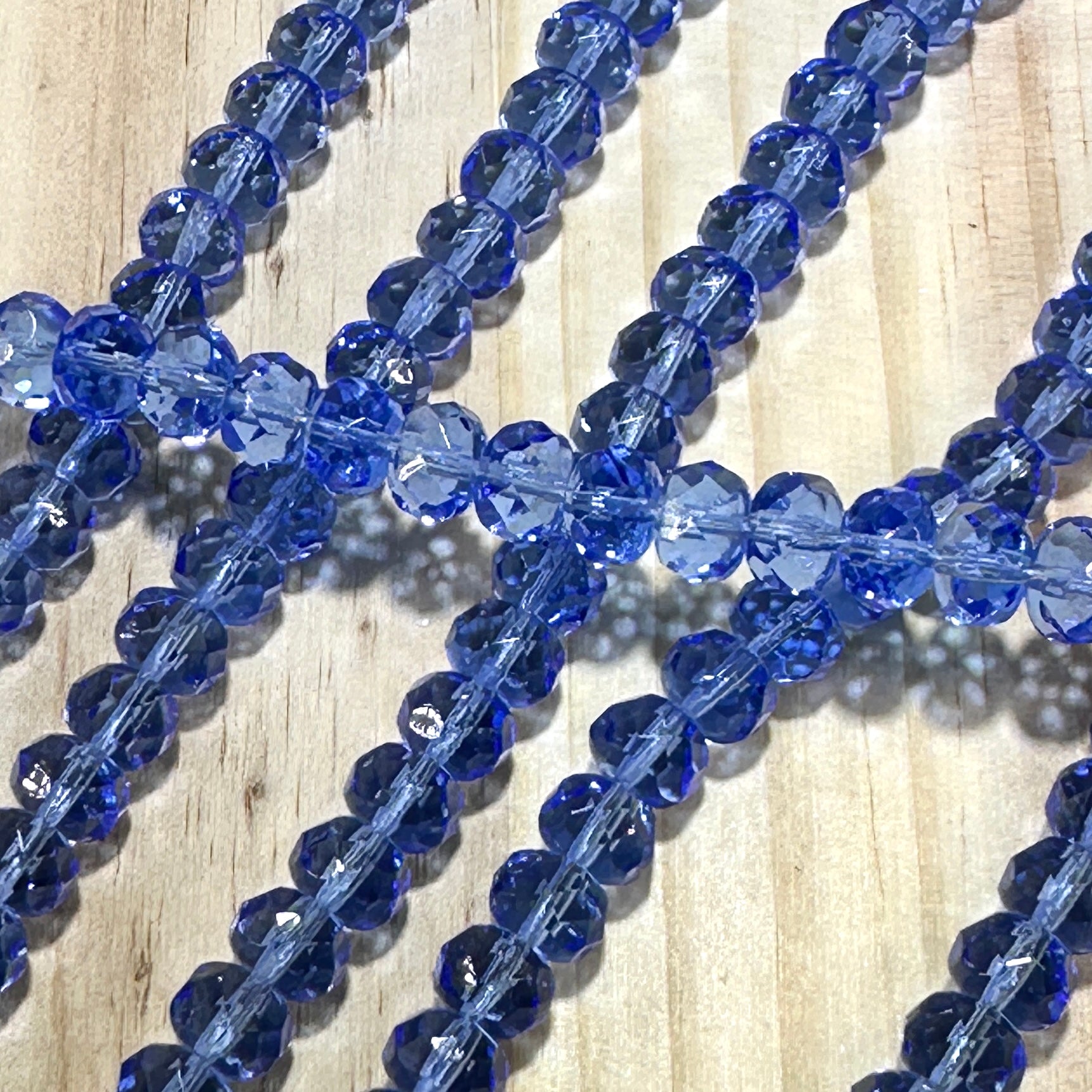 Czech Faceted Glass Doughnut Shaped Fire Polished Rondelle Spacer Beads 6x9mm Light Sapphire blue tire/donut beads 28pcs J847